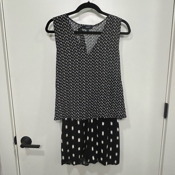 Madewell multi pattern short romper with open back, size L. - Picture 2 of 8